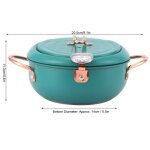 Marmite avec thermom�tre po�le � frire japonaise en acier inoxydable pour cuisini�re � induction vert ...