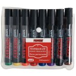 Pochette de 8 marqueurs permanents biseaut�s uni - ball prockey assortis