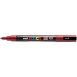 Marqueur � pigment posca pc - 3m - uniball - rouge fonc� - pointe ronde - opaque