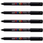 Lot de 5 marqueurs posca pc - 1mr noir pointe extra - fine calibre