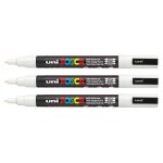 Marqueur - posca - pc3m - pointe conique fine - blanc - lot de 3