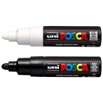 Marqueurs - posca - pc7m - conique large - noir et blanc