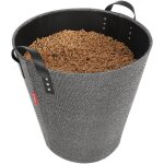 Le marquier - panier b�ches et granul�s dama rond gris chin� fonc�