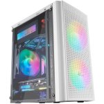 Botier pc micro atx - mars gaming - mc300 blanc - verre tremp - 3 ventilateurs frgb - total - mesh