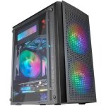 Botier pc micro atx - mars gaming - mc300 noir - verre tremp - 3 ventilateurs frgb - total - mesh