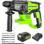 Marteau perforateur - greenworks - 24v - sans fil - sds - 4 modes de vitesse variable
