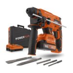 Marteau perforateur sans fil 20v 3j sds - plus brushless + 5 accessoires - dual power powdp15640 + batterie ...