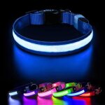 Masbrill collier lumineux chien rechargeable etanche fluorescent collier led chien r�glable pour petits ...