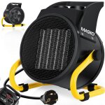 Masko® chauffage électrique radiateur soufflant chauffage de chantier chauffage céramique jaune 3 kw Masko® chauffage électrique radiateur soufflant chauffage de chantier chauffage céramique jaune 3 kw