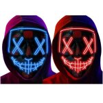 Masque dhalloween led light lumire - outuotwq - rouge et bleu - modes: lumire fixe flash lent flash ...