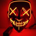 Masque led de film d?horreur - la purge - orange - shop - story - adulte