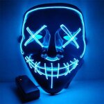 Masque led de film d?horreur - la purge - shop - story - couleur bleu