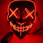 Masque led halloween cosplay la purge �lection en lumi�re - rokoo - rouge - pvc - 21x17. 5cm