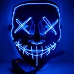 Masque led halloween - rokoo - la purge lection - bleu - flash lent et rapide