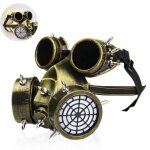 Masque et lunettes  gaz steampunk halloween - dguisement cosplay - tech discount - vert - adulte