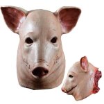 Masque tte de cochon luxe halloween - no name - adulte - intrieur - dguisement - 18 ans - noir - chair ...