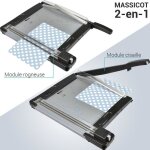 Massicot rogneuse 2 en 1 papier carton feuilles plastiques capacit� 10 feuilles + 3 formes de d�coupe ...