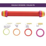Rouleau  ptisserie - mastrad - f11870 - ajustable - antiadhrent - 41 cm