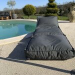 Matelas bain de soleil en microbille gris anthracite 160x65 cm