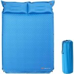 Matelas camping autogonflant 2 personnes - goplus - matelas gonflable 2 personnes connectable - 2 oreillers ...