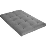 Matelas futon gris clair en coton 90x190 - gris - garantie 5 ans - terre de nuit