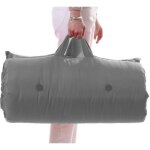 Matelas futon de voyage coton gris clair 70x190 - gris - garantie 5 ans - terre de nuit