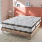 Ensemble matelas signature ressorts ensachs accueil mmoire et sommier kit bois - 140 x 190 cm