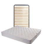 Matelas tissu ignifuge 120x190 + sommier d�mont� + pieds offerts - hauteur 25 cm - confort ferme - mousse ...