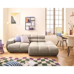 Matera - canap� dangle droit 3 places avec t�ti�res r�glables en tissu textur� - taupe