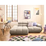 Matera - canapé dangle gauche 3 places avec têtières réglables en tissu texturé - taupe Matera - canapé dangle gauche 3 places avec têtières réglables en tissu texturé - taupe