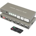 Matrice hdmi 4x2 4k60hz vedindust - 4 entr�es 2 sorties spdif toslink sortie casque 35 mm arc edid t�l�command ...