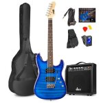 Max pack guitare lectrique style quilted avec ampli 40 watts et nombreux accessoires