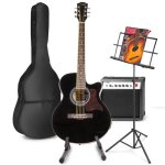 Max showkit guitare �lectrique acoustique avec guitare et pupitre - noir id�al pour d�buter la guitare ...