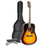 Max solojam western kit de dmarrage pour guitare acoustique avec repose - pied - sunburst - max