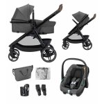 Maxi - cosi poussette 3 en 1 zelia s trio2 nacelle + si�ge auto cabriofix s isize + sac � langer + habillage ...