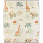 Maxi tapis dveil - tineo - rversible - 150 x 180 cm - face animaux / face circuit de voiture