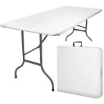 Maxxgarden table pliante de jardin ? imperm�abiliser ? 180 x 70 x 74 cm ? blanc