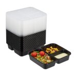 Relaxdays meal prep container en lot de 24 3 compartiments boite adaptée au micro - ondes réutilisable ... Relaxdays meal prep container en lot de 24 3 compartiments boite adaptée au micro - ondes réutilisable ...
