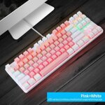M�canique clavier de jeu 87 touches arc - en - r�tro - �clair� claviers filaire pour pc gamer ordinateur ...