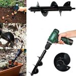 Mche de tarire de jardinage pour perceuse  spirale outil de plantation pratiquevis rapide planteur ...