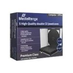 Coffret pour cd - mediarange - box31 - 2 - capacit� 2 cd / dvd - couleur noir transparent - pack de 5 ...