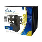 Mediarange box34 - 4 bo�tier double 4 disques noir plastique 120 mm 140 mm