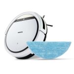 Robot aspirateur laveur ? medion md18503 ? 900 pa ? 120 min ? t�l�commande ? blanc / noir