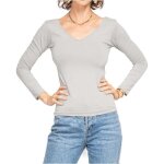 Tee shirt femme manches longues - tee shirt femme col en v - taille unique - couleur blanc - mela mode ... Tee shirt femme manches longues - tee shirt femme col en v - taille unique - couleur blanc - mela mode ...