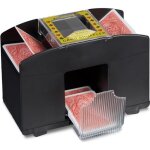 Mlangeur de cartes automatique 4 ponts relaxdays - rouge - pour poker casino et jeux de cartes