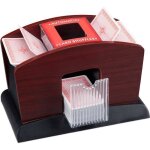 Relaxdays mlangeur de cartes  jouer automatique aspect en bois electronique 2 jeux pro poker casino ...