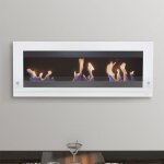 Melibea chemin�e bio �thanol grande taille 140 cm noire et blanche triple br�leurs style tr�s moderne ...