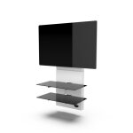 Meliconi - meuble tv avec support intgr ghost design 3500 blanc mat - tv de 32  70 - vesa 400 - etagres ...