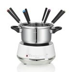 Melissa 16310230 - fondue électrique 2l 1200w acier inoxydable / blanc Melissa 16310230 - fondue électrique 2l 1200w acier inoxydable / blanc