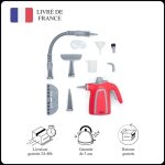 Nettoyeur � vapeur portable - mellerware - fush - 1050w - r�servoir 380 ml - 9 accessoires